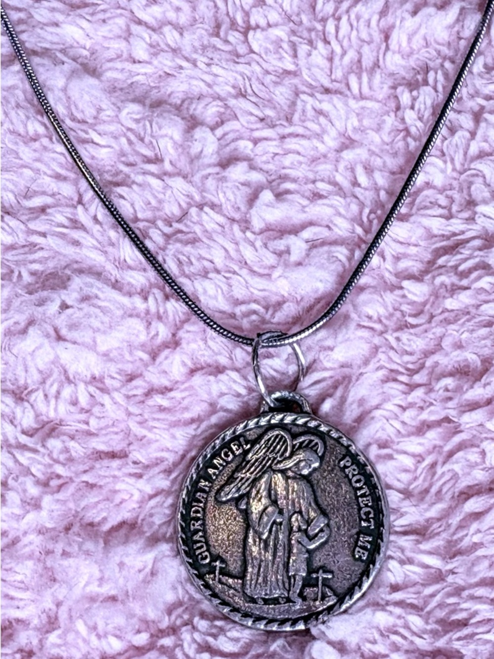 Vintage Guardian Angel Necklace From Cathedral of St. Patrick New York
